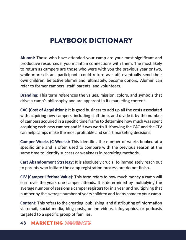 Camper Recruitment & Retention Playbook - p48